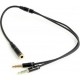 Аудио-кабель Cablexpert 3.5 mm 4-pin-2x3.5 mm stereo, 0.2 м, Black (CCA-418M) - Фото 1