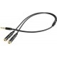 Аудио-кабель Cablexpert 3.5 mm 4-pin-3.5 mm stereo+микрофон, 0.2 м, Black (CCA-417M) - Фото 1