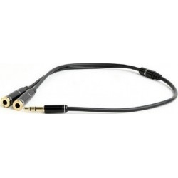 Аудіо-кабель Cablexpert 3.5 mm - 2x3.5 мм, 0.1 м, Black (CCA-415M-0.1M)