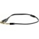 Аудіо-кабель Cablexpert 3.5 mm - 2x3.5 мм, 0.1 м, Black (CCA-415M-0.1M) - Фото 1