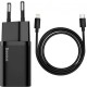 Сетевое зарядное устройство Baseus Super Silicone PD Charger 20W Type-C + cable Lightning Black (TZCCSUP-B01) - Фото 1