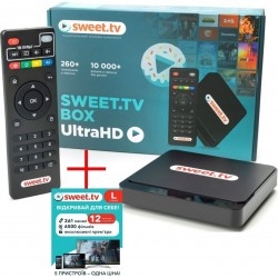 ТВ-приставка inext SWEET.TV BOX Ultra HD + Стартовый пакет Sweet TV тариф L на 12 месяцев