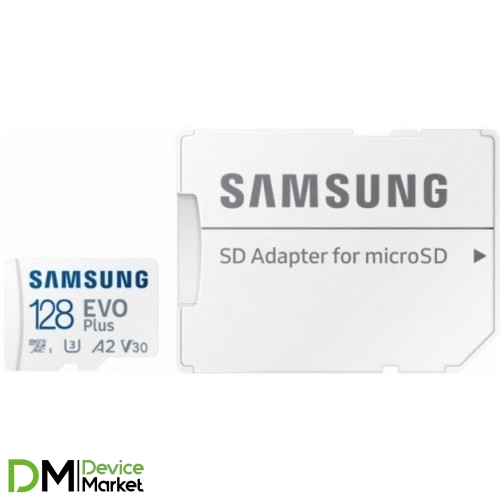 Карта памяти Samsung Evo Plus microSDXC 128GB Class 10 UHS-I U3 V30 + SD-adapter (MB-MC128KA/EU)