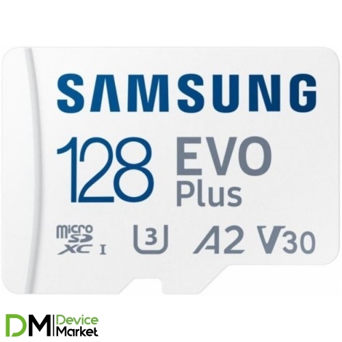 Карта памяти Samsung Evo Plus microSDXC 128GB Class 10 UHS-I U3 V30 + SD-adapter (MB-MC128KA/EU)