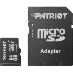 Карта памяти Patriot microSDXC 64Gb UHS-I Class 10 LX + adapter (PSF64GMCSDXC10)