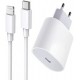 Сетевое зарядное устройство Apple Power Adapter 20W USB-C with cable Type-C to Lightning High Copy White (MHJE3ZM/A|MM0A3) - Фото 1