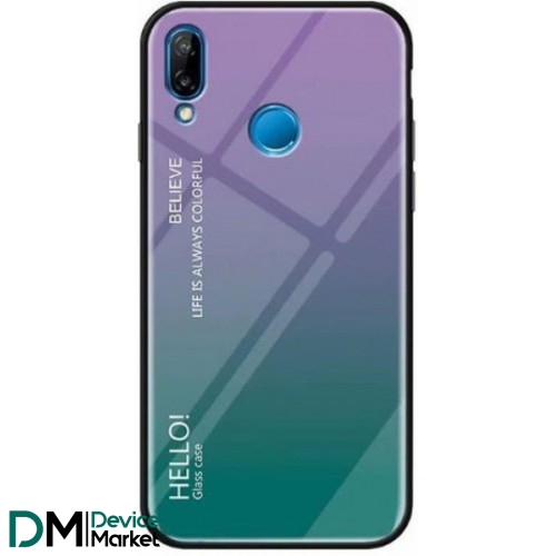 Чехол Glass Gradient Hello для Xiaomi Redmi 7 Purple/Blue