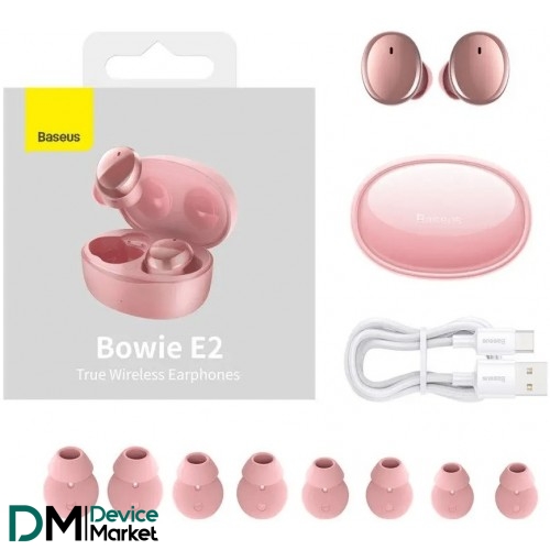 Bluetooth-гарнитура Baseus Bowie E2 TWS Pink (NGTW090004)