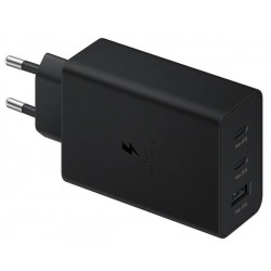 Сетевое зарядное устройство Samsung Trio 65W 2Type-C+USB Black (EP-T6530NBEGRU)