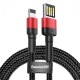 Кабель Baseus Cafule USB to Lightning 2.4A 1m Red/Black - Фото 1