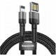 Кабель Baseus Cafule USB to Lightning 2.4A 1m Black/Gray - Фото 1