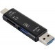 Кардридер USB 3.0 3 in 1 Black - Фото 1