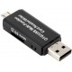 Кардридер 2 in 1 USB 2.0, OTG, MicroSD, MicroUSB, TF, Black - Фото 3