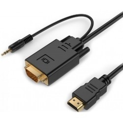 Кабель Cablexpert HDMI-VGA-3.5мм, 1.8м (A-HDMI-VGA-03-6)