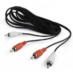 Аудіо-кабель Cablexpert 2xRCA(M)-2xRCA(M), 1.8m Black (CCA-2R2R-6)