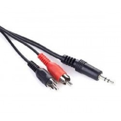 Аудіо-кабель Cablexpert 3.5mm-2хRCA, 0.2 м, стерео, Black (CCA-458/0.2)