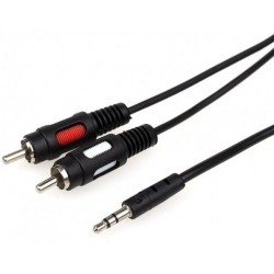 Аудіо-кабель Atcom 3.5 мм - 2xRCA (M/M) 0.8 м Black (10810)