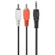Аудіо-кабель Cablexpert 3.5mm-2хRCA 1.5м, стерео, Black (CCA-458)