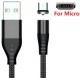 Кабель AUFU LED USB to Micro magnetic 1m Black - Фото 2