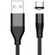 Кабель AUFU LED USB to Type-C magnetic 1m Black - Фото 1