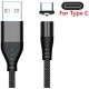 Кабель AUFU LED USB to Type-C magnetic 1m Black - Фото 2