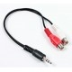 Аудіо-кабель Cablexpert 3.5мм-2xRCA-тюльпан 0,2м, стерео (CCA-406)