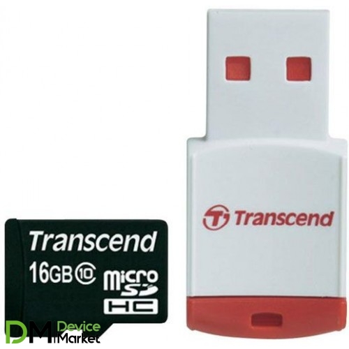 TRANSCEND microSDHC 16 GB Class 10 + RDP3 Card Reader