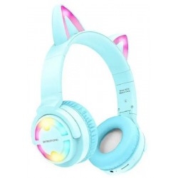 Bluetooth-гарнитура Borofone BO15 Cat Ear Baby Blue
