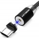 Кабель Keysion LED USB to Micro magnetic 1m Black - Фото 1