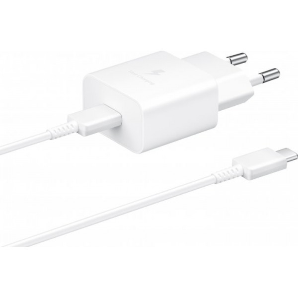 Мережевий зарядний пристрій Samsung Power Adapter 15W Type-C + cable Type-C White (EP-T1510XWEGEU)