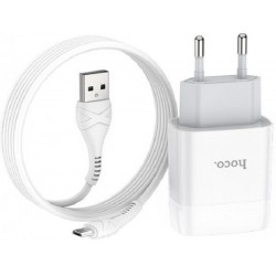 Мережевий зарядний пристрій Hoco C72A 1USB 2.1A with MicroUSB cable White