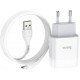 Мережевий зарядний пристрій Hoco C72A 1USB 2.1A with MicroUSB cable White - Фото 1