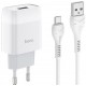 Мережевий зарядний пристрій Hoco C72A 1USB 2.1A with MicroUSB cable White - Фото 3