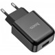 Мережевий зарядний пристрій Hoco N2 Vigour single port charger EU Black - Фото 2