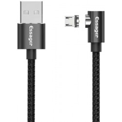 Кабель Essager 2 in 1 USB to Micro magnetic 2.4A 1m Black