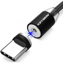 Кабель Keysion LED USB to Type-C magnetic 2m Black