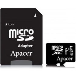Карта пам'яті Apacer microSDXC 64GB UHS-1 Class 10 + SD-adapter (AP64GMCSX10U1-R)