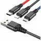 Кабель Hoco X76 3-in-1 Super USB to Lightning+Micro+Type-C 2A 1m Black - Фото 3