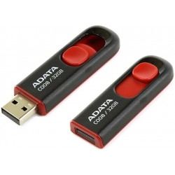 Флеш память A-DATA C008 32GB USB 2.0 Black/Red (AC008-32G-RKD)