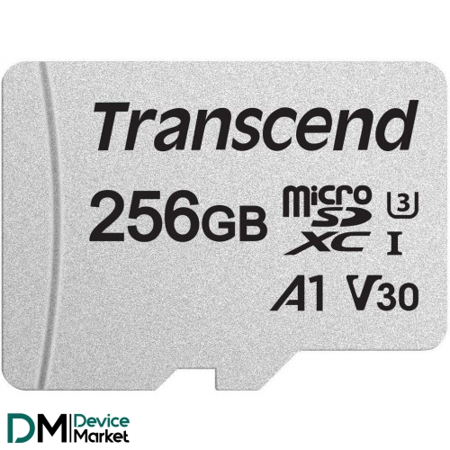 Карта памяти Transcend microSDXC 300S 256GB UHS-I U3 + SD-adapter (TS256GUSD300S-A)