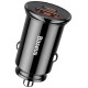 Автомобільний зарядний пристрій Baseus Circular Plastic A+C 30W Black (CCALL-YS01) - Фото 1