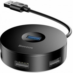 USB HUB Baseus Round Box USB to 4USB Black (CAHUB-F01)