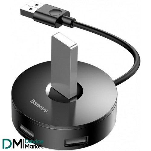 USB HUB Baseus Round Box USB to 4USB Black (CAHUB-F01)
