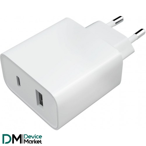 Мережевий зарядний пристрій Xiaomi Mi 33W USB+Type-C EU White (BHR4996GL)