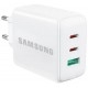 Сетевое зарядное устройство Samsung Power Adapter Trio 65W PD 2Type-C+USB White (EP-TA800NBEGEU) - Фото 1