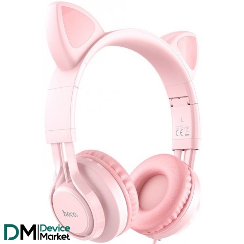 Наушники Hoco W36 Cat ear Pink