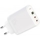 Сетевое зарядное устройство XO CE04 Double USB-C/USB-A GaN 45/65W 5A White - Фото 1