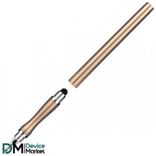Стилус ручка Universal Drawing 2 в 1 для планшетів і смартфонів Gold