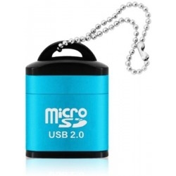 Кардридер Mini Speed USB 2.0 TF MicroSD Memory Adapter Blue