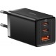 Сетевое зарядное устройство Baseus GaN5 Pro Fast Charger 2C+U 65W EU + cable Type-C to Type-C Black (CCGP120201) - Фото 2